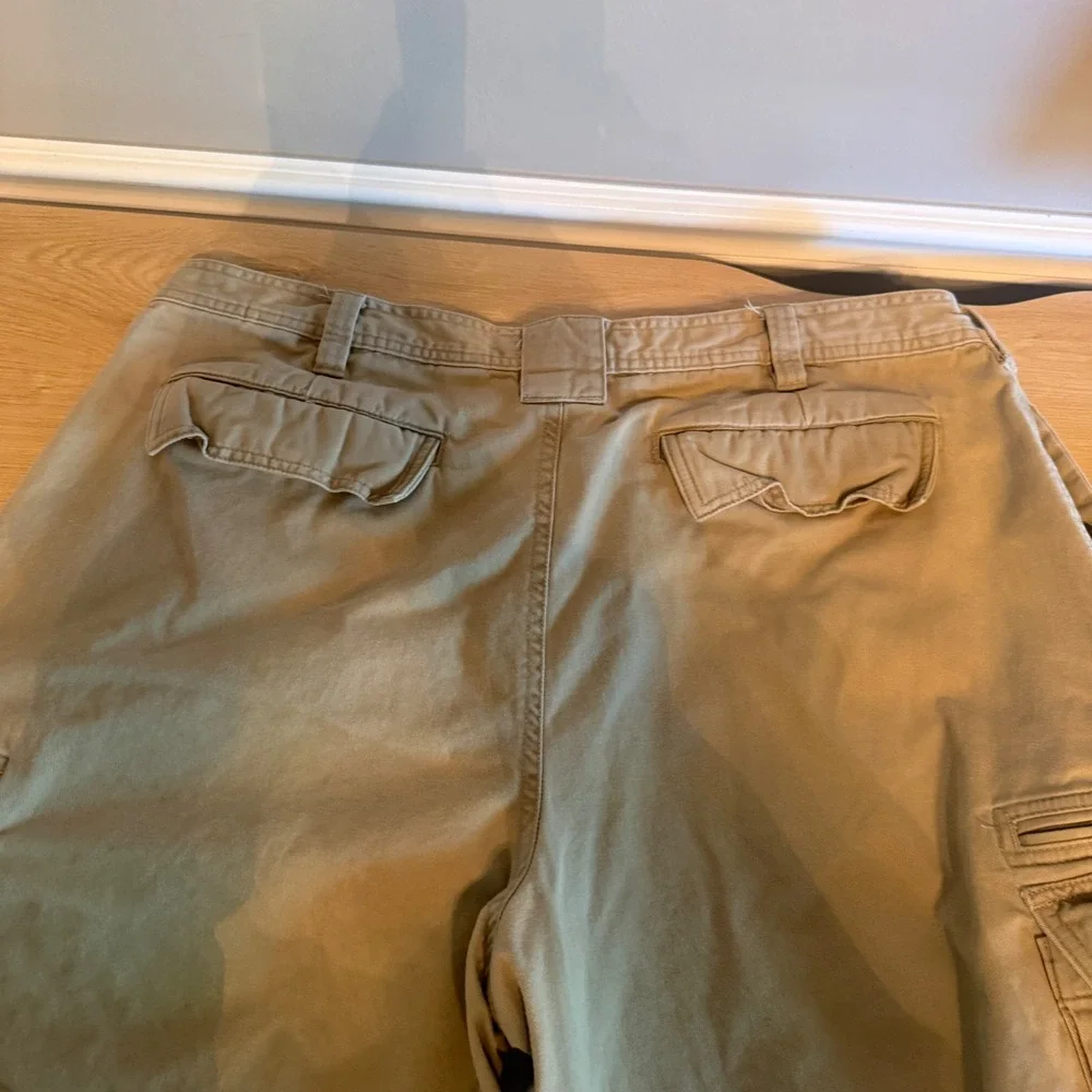 Y2K Lee‎ Dungarees Mens Khaki Cotton Twill Cargo Shorts Relaxed Fit Tan Size 38